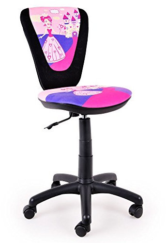 Nowy Styl Kinder Mädchen Drehstuhl Büro Sitz Schreibtisch Spielzimmer Stuhl Prinzessin Motiv pink