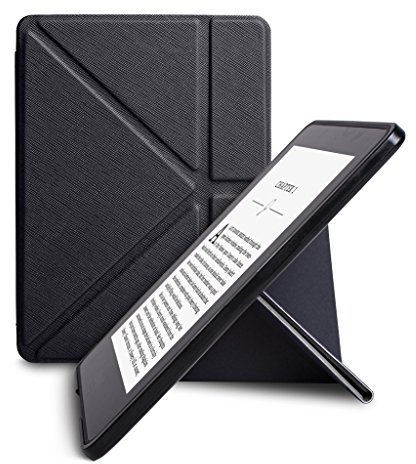 walnew New Kindle Voyage 15,2 cm Etui en PU cuir, ultra Slim Smart Cover pour Amazon Kindle Voyage 15,2 cm Libération (Novembre 2014), avec fonction veille automatique magnétique kindle Voyage (Origami cover) - noir