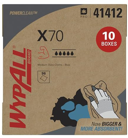 WypAll 8390 X70 Reinigungstücher, 1-lagige, 10 Zupfboxen x 100 Tüchern, blau