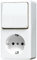 Jung 676AWW Steckdose mit Wechselschalter, 250 V