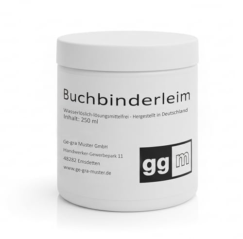 ggm® Buchbinderleim transparent 250 ml – lösungsmittelfrei & stark haftend – Bastelleim für Papier, Pappe, Holz, Stoff – trocknet klar – ideal für Modellbau, Pappmaché, DIY & Kunst