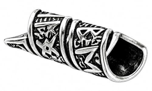 Kiss of Leather Runen Alphabet Bartperle Lockenperle aus 925 Sterling Silber, 6 mm Innendurchmesser