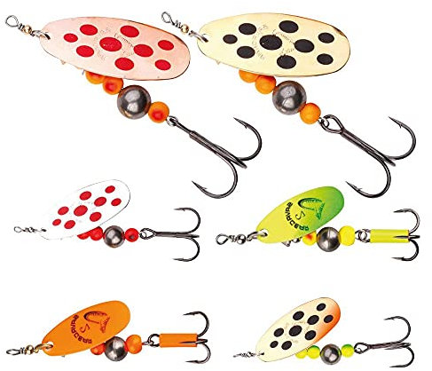 Savage Gear Caviar Spinner, Hechtköder, Angelköder, Kunstköder, Barschköder, Zanderköder, Köder für Hecht, Zander, Barsch, Forellenköder, Barschspinner, Forellenspinner, Hechtspinner, Farbe:Fluo Orange, Größe / Gewicht / Packungsinhalt:Gr. 4 / 18g