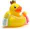 Quietscheentchen Shopping-Queen L8cm I Gummiente I Badeeente I Geschenk für Shopping Liebhaber