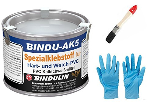 670 gr. Bindu-AK5 PVC-Kleber hart- und weichkleber inkl. Pinsel zum Auftragen (0.670)