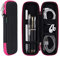 iDream365 Small Pencil Case Pen Box for Apple Pencil,Hard Shell Carrying Pen Case Holder for Executive Fountain Pens,Stylus Pens-Black/Hot Pinks