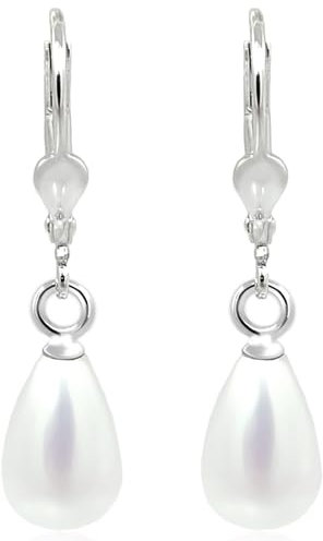 Perlen-Ohrringe 925 Sterling Silber Muschelkernperle NOBEL SCHMUCK