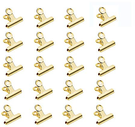 30 Stück Foldback-Klemmen aus Metall für Dokumente, Fotos, Taschen 38 mm gold