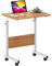 SogesHome Laptoptisch 60 * 40cm Beistelltisch auf Rollen Betttisch höhenverstellbar PC-Tisch mit Rollen, Stehpult,Mobile Computertische,Kleiner Schreibtisch,Desktop mit Nut, Nachttisch,Essentisch