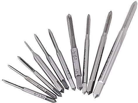 Gewindebohrer Set, Maschinengewindebohrer, Mini-Handgewindebohrer, Gewindebohrer-Werkzeug 10 Stück M1, M1.2, M1.4, M1.6, M1.7, M1.8, M2, M2.5, M3, M3 .5