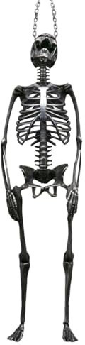 Tsuchiya Collana con ciondolo a scheletro – Collana di Halloween con ciondolo a scheletro in metallo, decorazione stagionale per casa, festa in costume, Halloween parata, festa a tema, casa infestata,