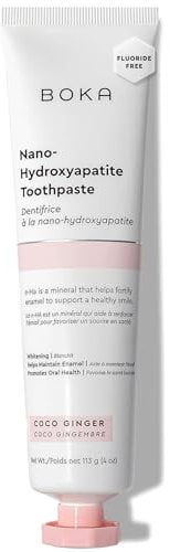 Boka Fluoride Free Nano Hydroxyapatite Toothpaste - Adult & Kids - Appropriate for Sensitive Teeth - No Sulfates & Parabens - Natural Flavors & Vegan - Coco Ginger (113g) 1pk