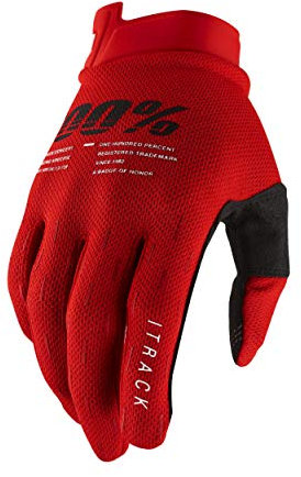100% iTRACK Handschuhe, Erwachsene (Rot, Mittel), 10015-003-11