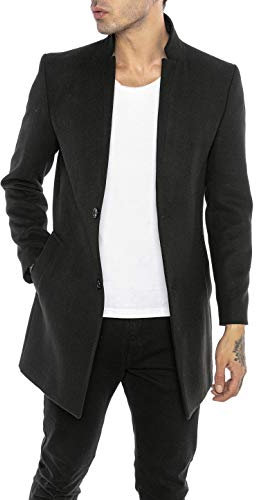 RED BRIDGE Cappotto da Uomo elegante Giacca lunga invernale Slim Fit Understatement Nero XL