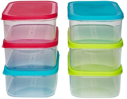 Kigima Gefrierdosen mit Klickverschluss 6x1L Bunt – Vorratsdosen mit Deckel luftdicht – Transparente Frischhaltedosen – Aufbewahrungsbox Küche für Mealprep & Organisation – Made in EU