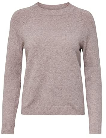 ONLY Damen Basic Strickpullover | Einfarbiger Knitted Stretch Sweater | Langarm Rundhals Shirt ONLRICA, Farben:Rosa, Größe:34