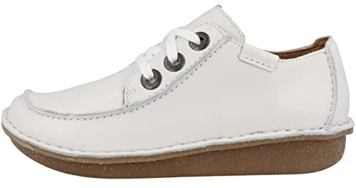 Clarks Women's Funny Dream Oxford, White Leather, 6.5 UK