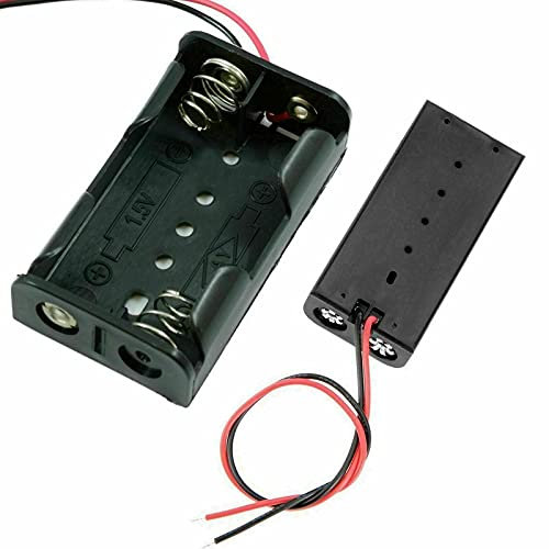 AA x 2 Open Battery Holder Box Storage Case 15cm Wires - UMTMedia®