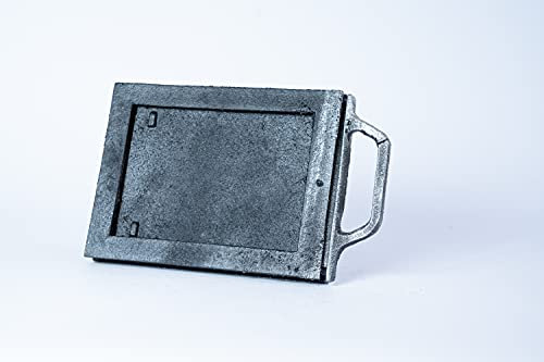 SEZAM Throttle Slide for air Regulation Made of cast Iron, Flue Gas Throttle, Chimney Damper - for Pizza Oven - Bread Oven - Stone Oven - Wood Oven, 25 x 1.5 x 16 cm, Painted Silver