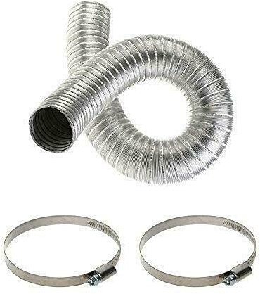 Aluminium Flexible Hose 100mm with 2 Clips 90mm-110mm.