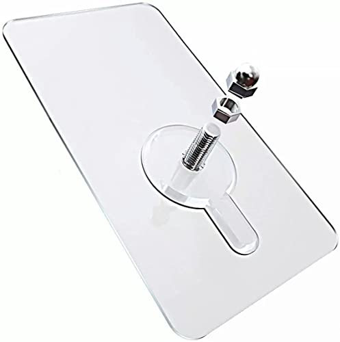 MGKolbe® 10 Ganci Adesivi Trasparenti con perno filettato/Gancio Adesivo Appendi Quadri Senza Chiodi/Supporto Autoadesivo Mensole con Fori/Resistente Acqua e Calore/Per Interno ed Esterno