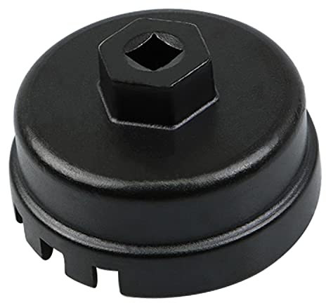 Ölfilterschlüssel, 1,8 l, Werkzeug zum Entfernen von Ölfilterkappen, 64 mm, 14 Rillen, kompatibel mit Toyota Lexus Prius Scion CT200h für 1,8 l 4-Zylinder-Motor mit Patronengehäuse, 6 Schlitze