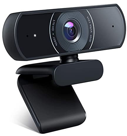 OYU Cámara Web, Webcam Full HD 1080p Video, Dual Micrófono Estéreo, Video Cámara de Ordenador Enchufable con USB, para Videollamadas, Videojuegos, grabación, conferencias, Estudio, Skype