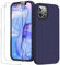 GOODVISH 3 in 1 für iPhone 12 Hülle & iPhone 12 Pro Hülle mit 2 Stück Schutzfolie, Liquid Silikon Rundumschutz Handyhülle, mit Weichem Mikrofaser Innenfutter Stoßfestes Schutzhülle, Navy Blau