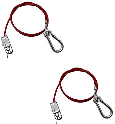 SHLPDFM 2X Abreißseil Abreisseil 1m mit Gabelkopf Bremsseil Fangseil Sicherungsseil für Anhänger Rot