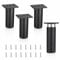 MixDora 4Pcs Adjustable Furniture Legs Black Metal Sofa feet Aluminum Alloy Couch Legs Wardrobe Foot Bed Feet Furniture Replacement Legs