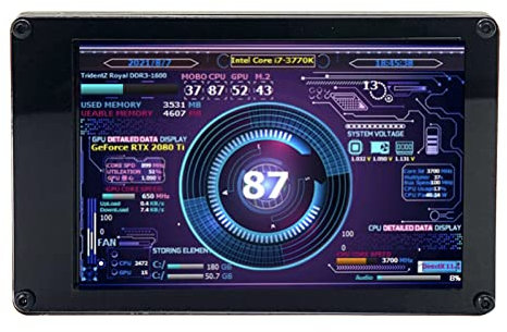 Sxhlseller Monitor de Temperatura de la Computadora, para Aida64 para Linux PC Chasis CPU GPU RAM Pantallas de Datos, 3.5 Pulgadas IPS USB Mini Pantalla Secundaria