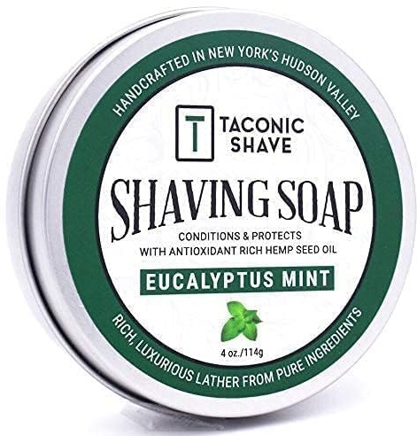 Taconic Shave Barbershop Hochwertige Rasierseife für Männer und Frauen mit | Belebendes Eukalyptus-Menthol-Aroma, Barbershop-Qualität, natürliche Öle, kühlender Schaum, hergestellt in den USA