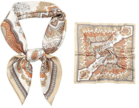 Seidentuch Kopftuch Damen Sommer Bandana Schals & Tücher Haarschal Halstücher Quadrates Bedrucktes 70x70cm