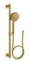 Kohler 22178-G-2MB K-22178-G-2MB Purist - Kit doccia multifunzione 1,75 GPM con tecnologia Katalyst ad induzione, basso, ottone moderno spazzolato vibrante