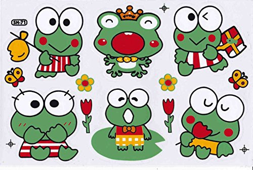 1 Bogen - Frosch Frösche Kröte Tiere Aufkleber Sticker Promotion Kindergeburtstag Dekorieren Hobby Basteln Sammeln selbstklebend und vorgestanzt