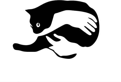 Katze silhouette Wanddeko Metall Schwarzer,Haus Garten Deko,Mimalistische wanddekoration wandbilder Wandkunst Hängende Dekoration 40×30 CM (I)