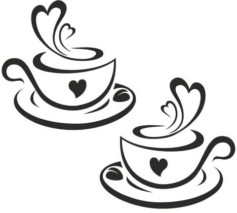 Kitchen Cafe Tea Coffee Wall Art Stickers Mug Cup Removable Picture DIY Quote Decal Restaurant Pub Love Heart Living Room Wall Decor Tiles Cabinets