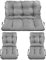 SuperKissen24. Sitzkissen Bankauflage für Gartenbank - Bankkissen Bankauflage 100x60x50 cm mit 2er 48x96 cm Stuhlkissen Set - Auflagen für Gartenmöbel Wetterfest - Outdoor und Indoor - Grau Leinen