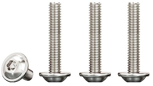 Drenky Tornillos de Cabeza Alomada con Brida,M5x30mm Tornillos Hexagonal Acero Inoxidable A2 V2A Tornillo a Máquina pour Les Connexions Mécaniques,20 Piezas