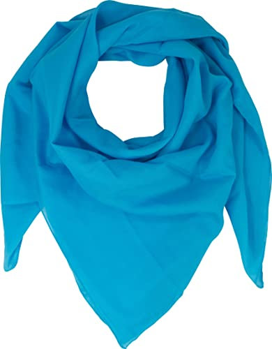 fashionchimp BASIC-Baumwolltuch in Uni-Farben, Unisex-Halstuch aus 100% Baumwolle, quadratisch, Damen und Herren (Türkis Uni)