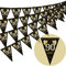 90. Geburtstag Wimpel, glückliche Banner Wimpel Fahnen, 40 Stück Dreieck Gold Schwarz Glitter Diamant nach Zahlen 90. Geburtstag Jahrestag Thema Party Dekoration liefert