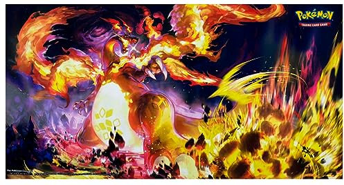 Friki Monkey Pokemon Original Spielmatten in Werbeboxen, Verschiedene Versionen und Modelle, Ultra-Premium-Matten in Boxen, Größe 61x35CM (Charizard VMAX Ultra Premium Collection)
