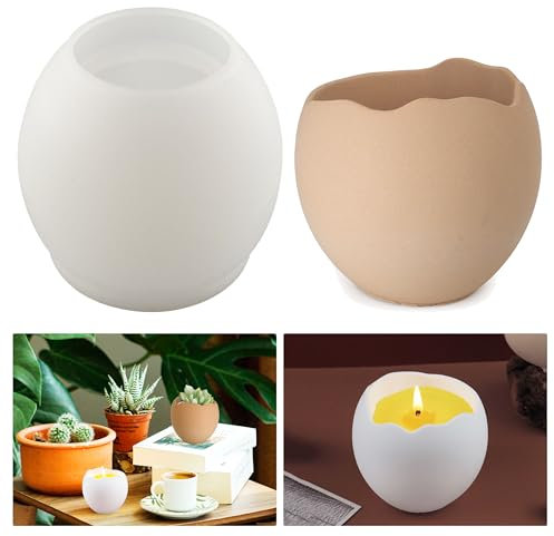 Portavelas de silicona para huevos de Pascua, velas de té, macetas, molde de fundición para hormigón, candelabro y caja de almacenamiento