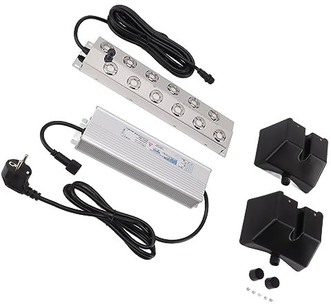 Pulverizador Ultrasónico, 12 Cabezales IP67 400W DC45V Pulverizador Ultrasónico Impermeable de Aleación de Aluminio de Acero Inoxidable para Paisaje (Enchufe Europeo 220V)