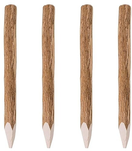CIADAZ Poteaux Pointus de clôture 4 pcs Bois de noisetier 90 cm,Barriere Jardin Exterieur,Barriere Jardin,Portillon Grillage