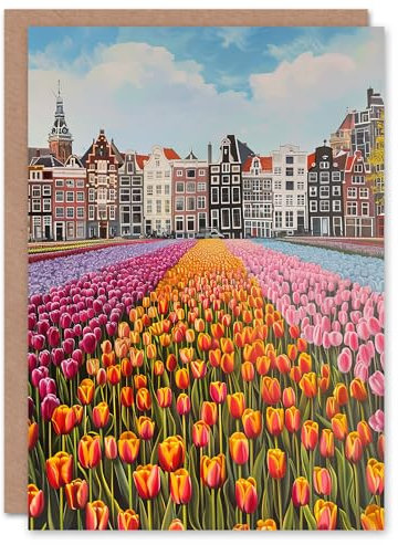 Artery8 Amsterdam Tulpenfelder Stadtbild Modern Geburtstagskarte