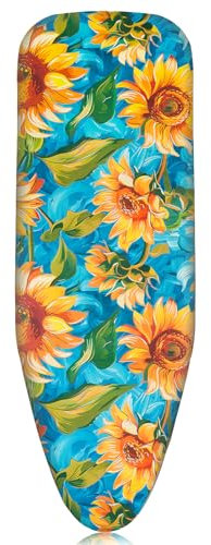 Pottwal Housse de Planche à Repasser Haut de Gamme pour Un Repassage Rapide et Facile, Adaptée aux Fers à Vapeur, Tournesol, 38-45cm x 120-125cm (Taille XL)