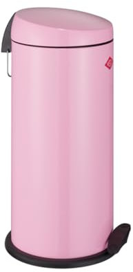 Wesco klassischer Tretabfallsammler CAPBOY MAXI in der Farbe pink, pulverbeschichtetes Stahlblech, Metalleinsatz aus 22 Liter Volumen, Kunststoff-Fußtritt