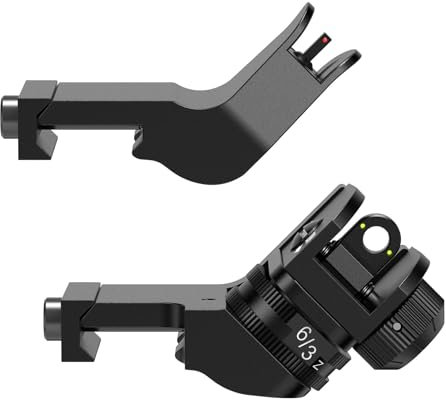 Feyachi S01 45 Grad Versatz Flip Up Visiere BUIS Visiere, Backup-Visierset Airsoft-Zubehör für Picatinny-Schiene auf