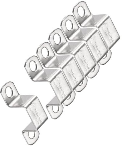 TOP-VIGOR Lot de 6 équerres de connexion en forme de U 22 x 27 mm en acier inoxydable 304 pour porte fermée et tube de fixation